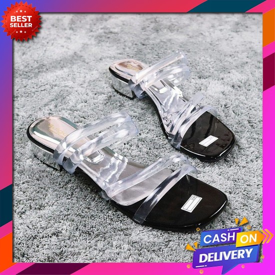 Sendal Pesta Kondangan Haihil Sandal Haihils High Heels Wanita Import Hak Kaca Tali Jelly Premium Hi