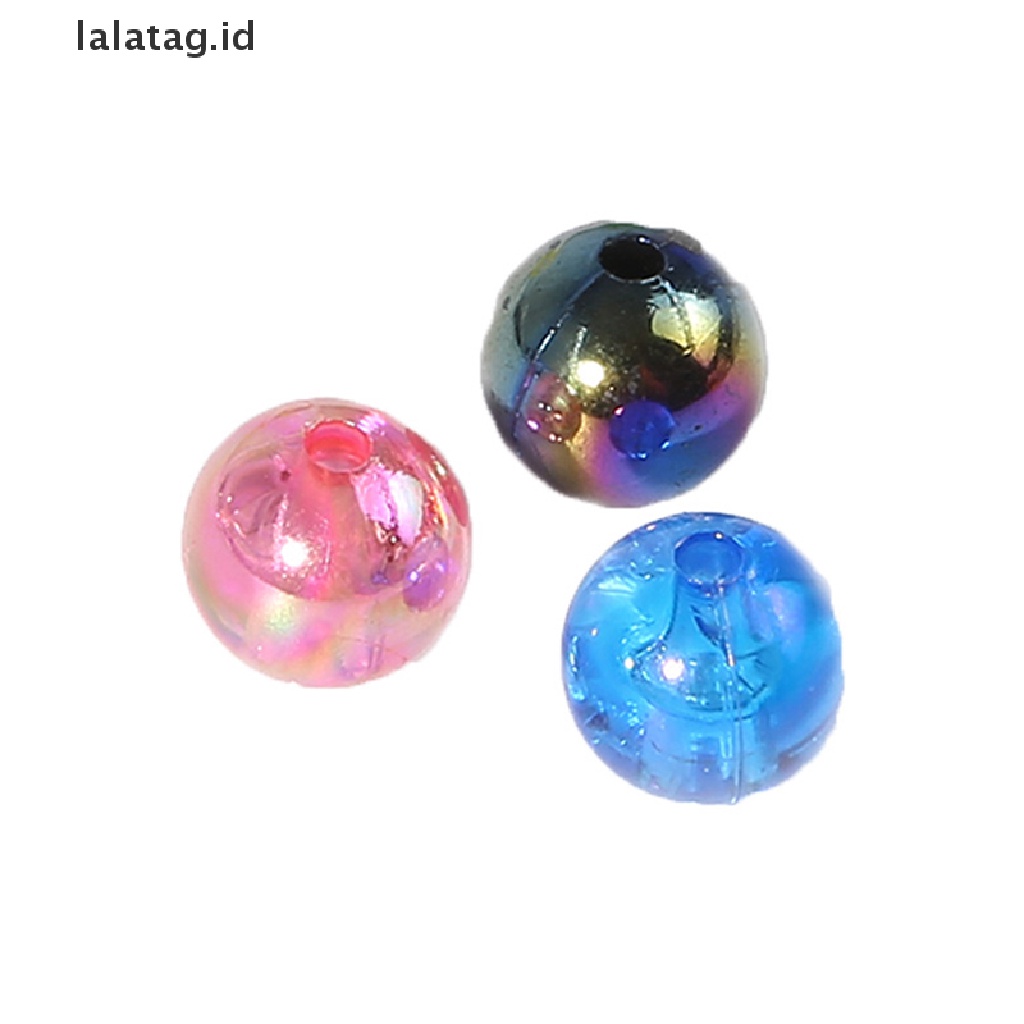 [lalatag] 50pcs 8mm AB Warna Bening Warna-Warni Longgar Bulat Transparan Spacer Manik DIY Bahan Gelang [ID]