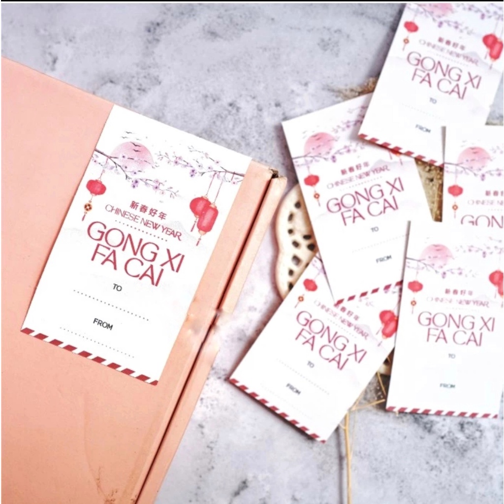 

STIKER GONG XI FA CAI DEKORASI ORNAMEN HAMPERS PARCEL SINCIA CHINESE NEW YEAR IMLEK CNY STICKER TAG DELIVERY