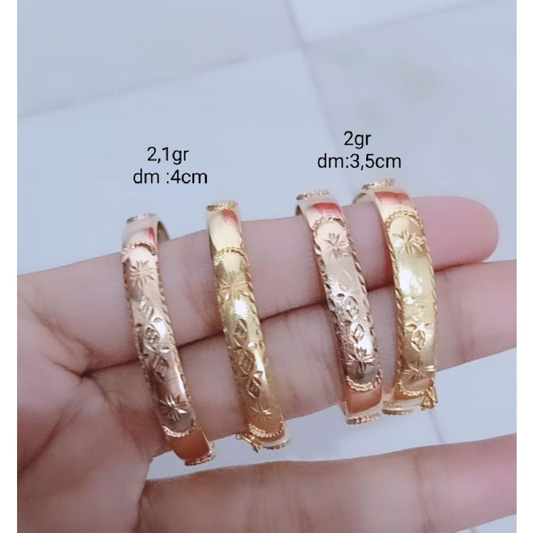 GELANG BANGKOK UKIR ANAK / GELANG PERAK ASLI SILVER 925 LAPIS EMAS/ GELANG FASHION ANAK TERBARU