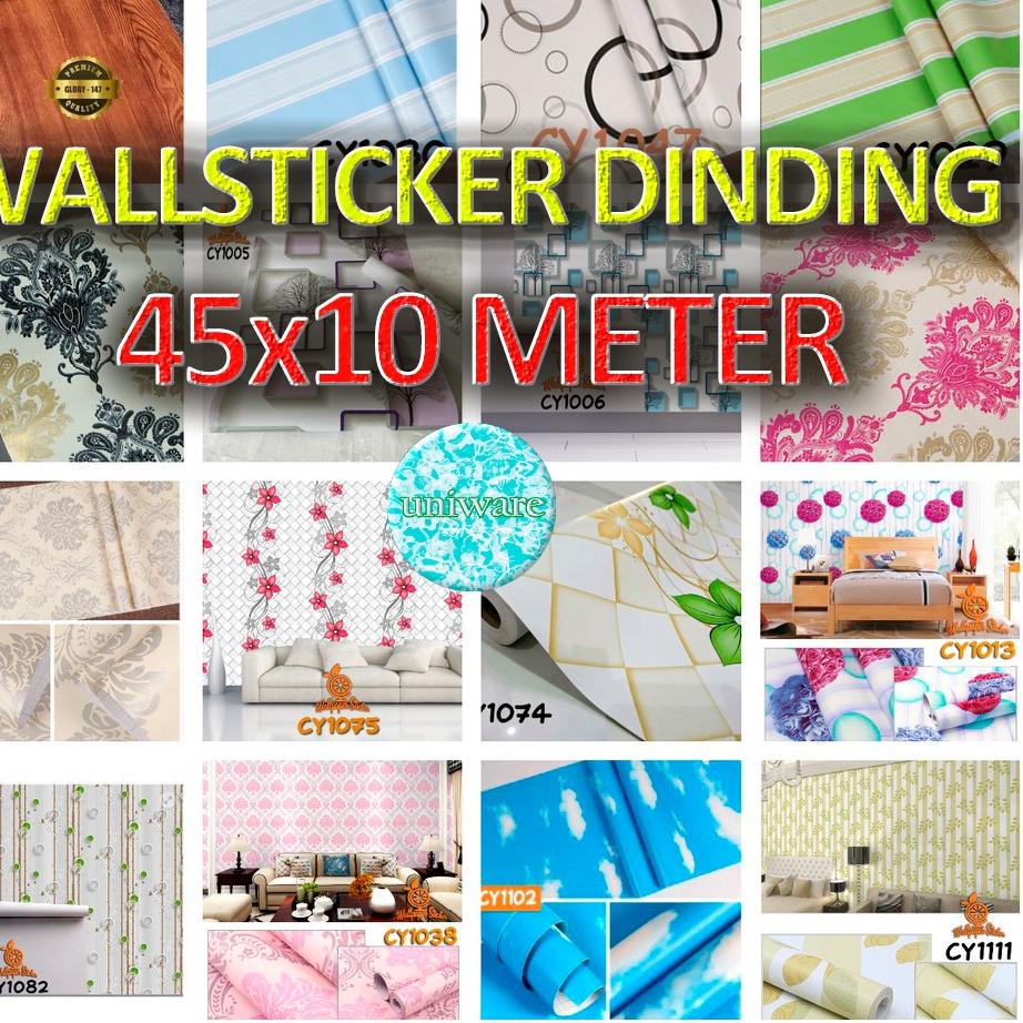 Uniware | Wallpaper Dinding Kamar Tidur Elegan 45x10 Meter Promo Murah Free Bubble Stiker Dinding Kamar Mandi Keren Elegan Terlaris {LWL.17Ja23ј}