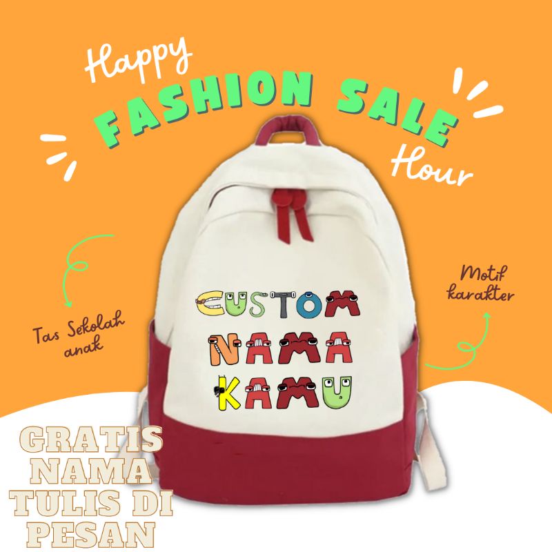 TAS SEKOLAH ANAK CUSTOM NAMA KAMU
