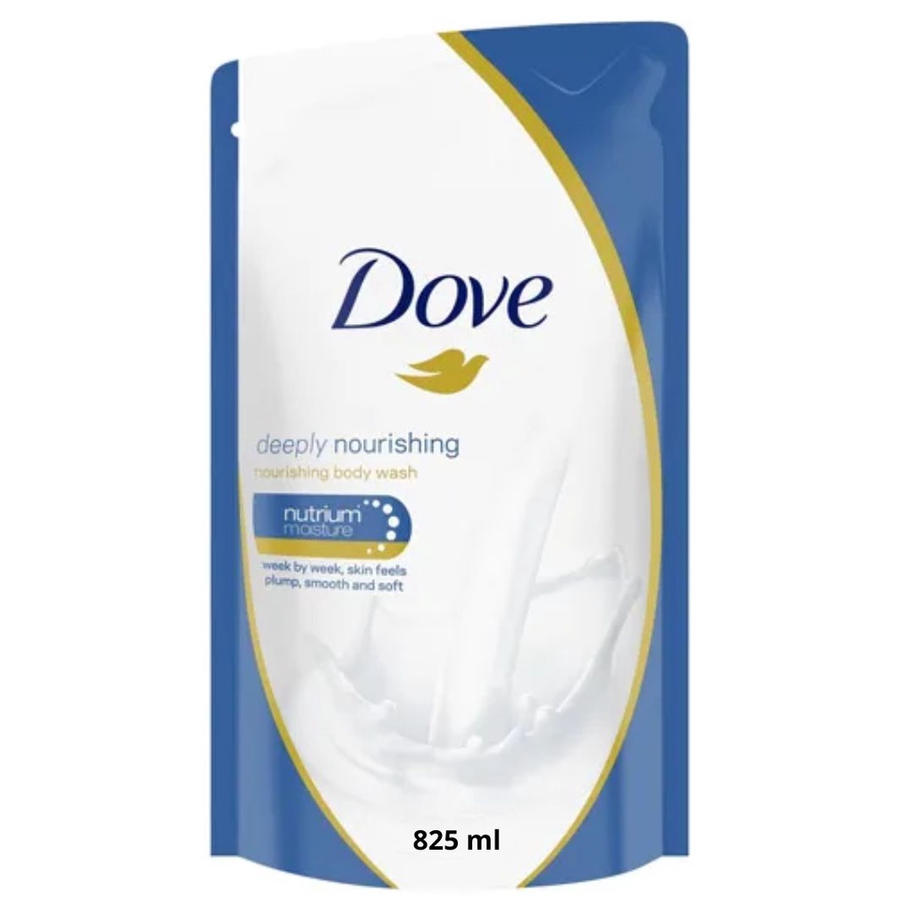 Dove Deeply Nourishing Body Wash Bottle Pump 1000ml 1L / Refill Pouch 850ml 850 ml / 825ml 825 ml - Sabun Mandi