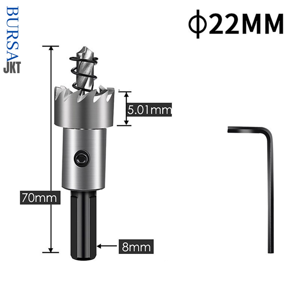 HOLE SAW MATA BOR BESI BAJA TITANIUM KUGEL HSS 22 MM