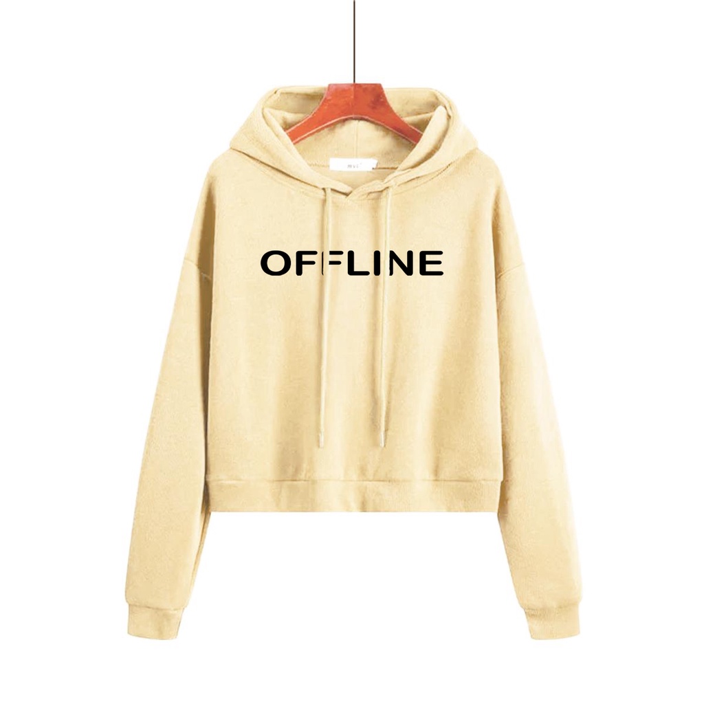 Crop Hoodie Wanita Offline Sweater kece terbaru