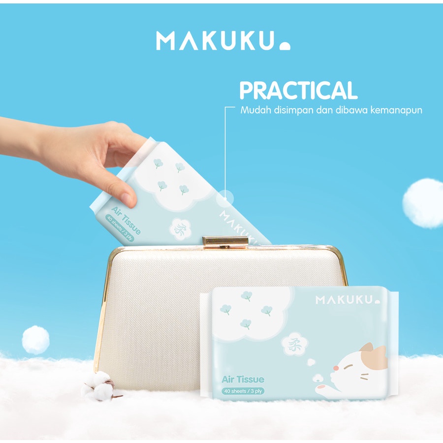 MAKUKU AIR TISSUE 3Ply 40 Lembar Tisu Bayi Facial Tissue Melembapkan