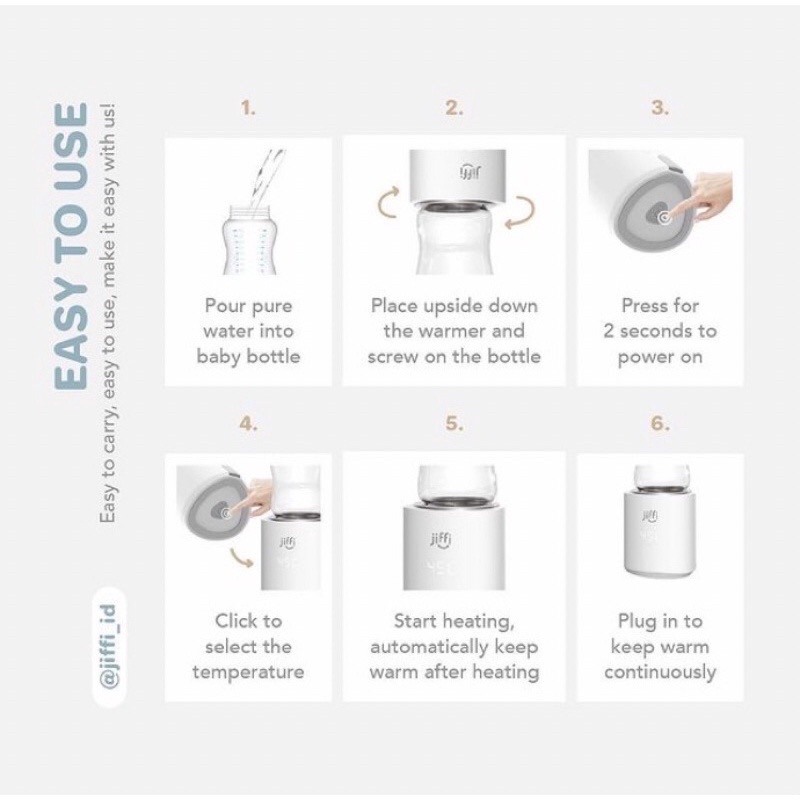 JIFFI Portable Milk Bottle Warmer / Pemanas Air Susu Praktis Elektrik Portable