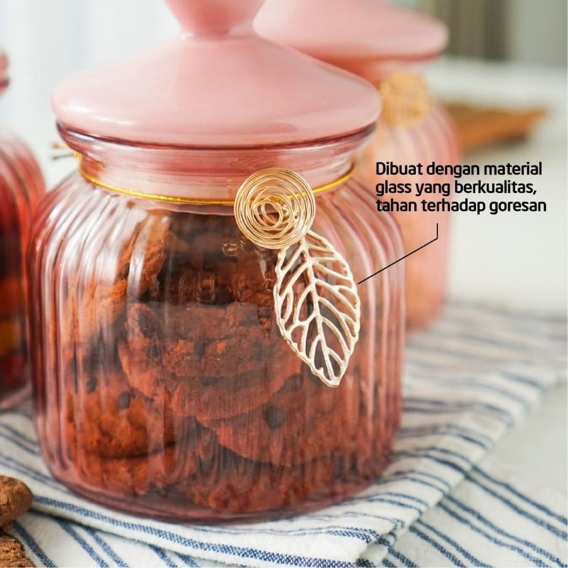 MMS Toples Montella Stripe Amore - Pink 650 ml Set of 3