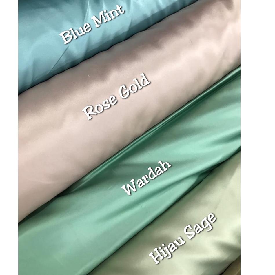 ✨ 7.7  Kain Satin Velvet Rose Gold Premium Silk Bahan Baju Bridesmaid Pink Meteran