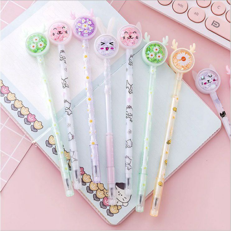 TGM - PP001 Pena Karakter Payet Gliter Bunny Lucu Black Ink Gel Pulpen Murah Gel Bolpen Gel Pastel Alat Tulis Sekolah Kantor Murah Import
