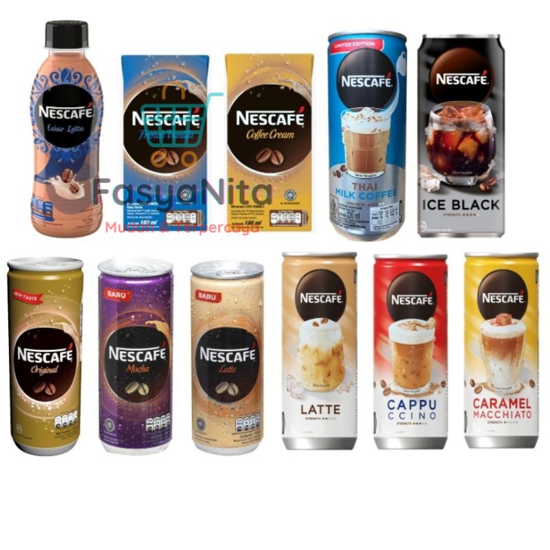 

(kirim instant) NESCAFE aneka kopi siap minum kotak kaleng botol ice Black original Coffee cream vanilla latte cappuccino thai milk