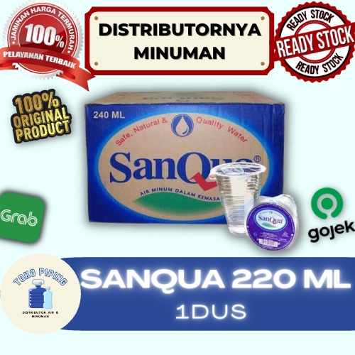 

Sanqua Air Mineral Gelas 220ml 1 Dus isi 48 Gelas