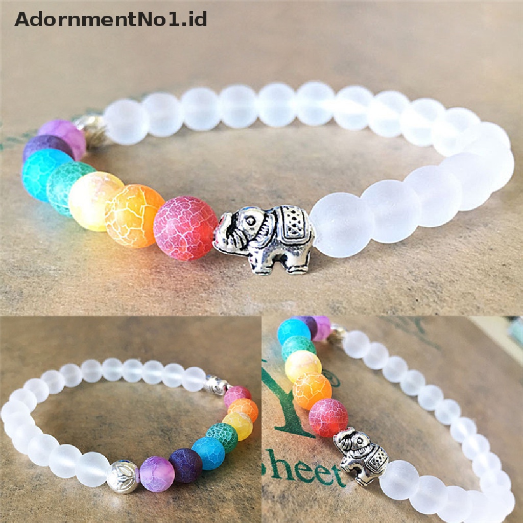 [AdornmentNo1] Fashion 7cairan Gajah Pesona Manik-Manik Gelang Mala Beads Yoga Energi Gelang Perhiasan [ID]