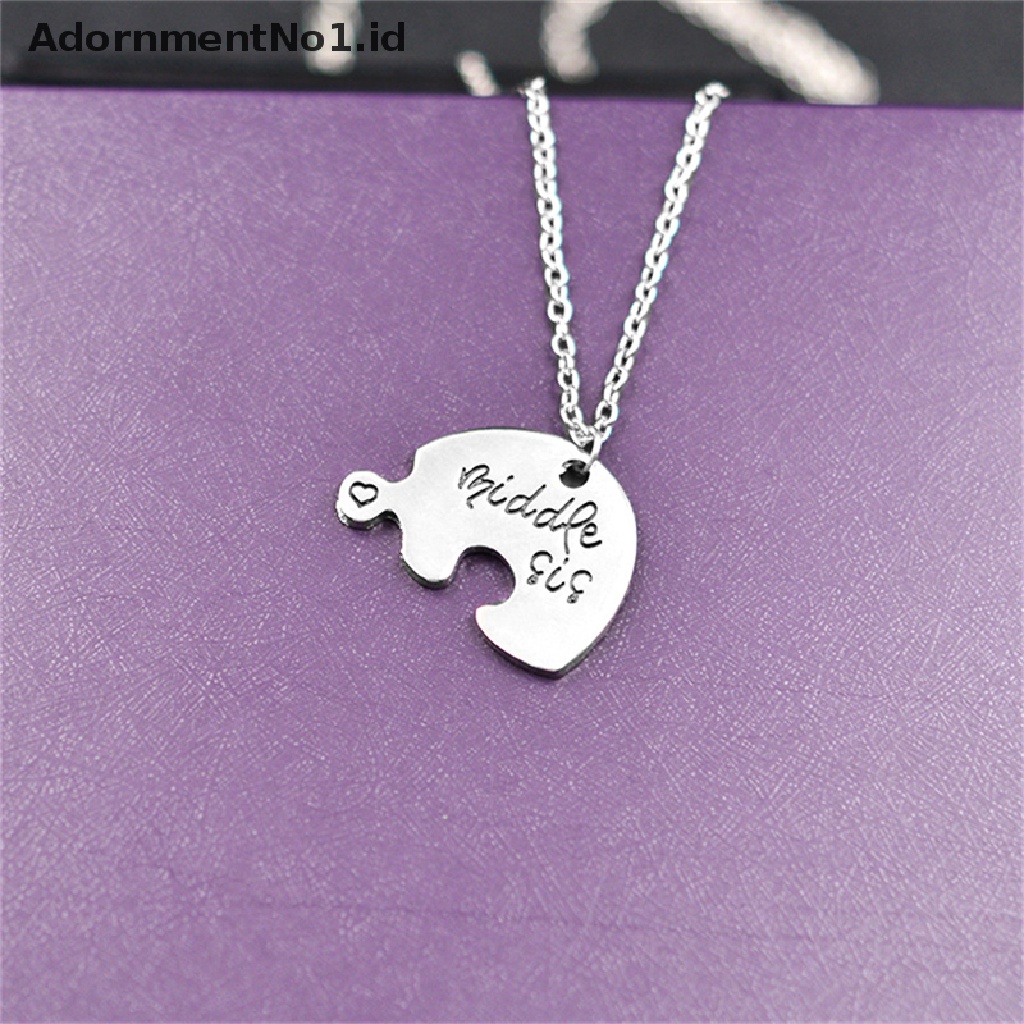 [AdornmentNo1] Trendy Kalung Patah Hati Liontin Puzzle Little Middle Big Sister Famly Chain [ID]