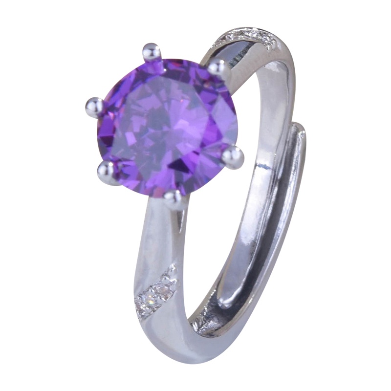 Fashion Perempuan Geometri Cincin Bertatahkan Persegi Bulat Cubic Zirconia Indah Adjustable Wanita Pernikahan Pertunangan Perhiasan