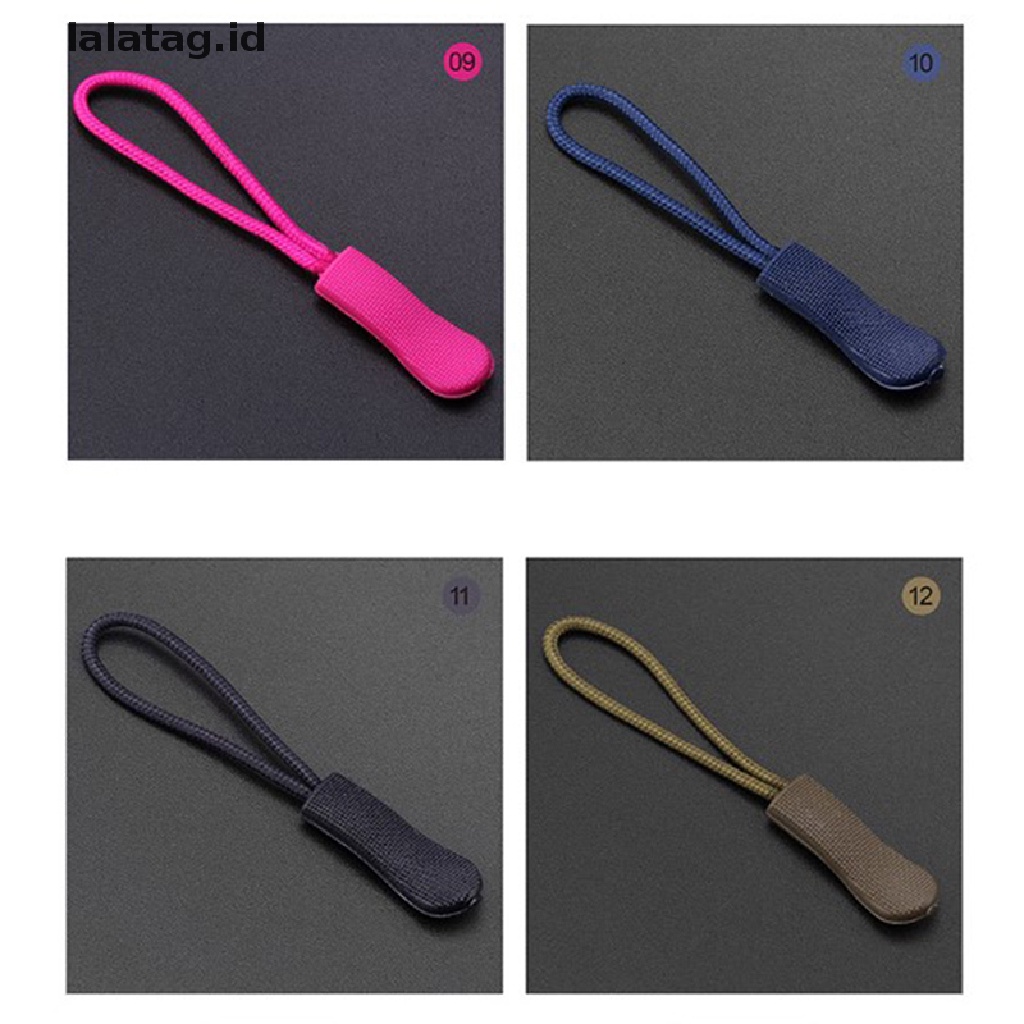 [lalatag] 20pcs Zipper Pull Puller End Fit Rope Tag Pengganti Klip Zip Cord Tab [ID]