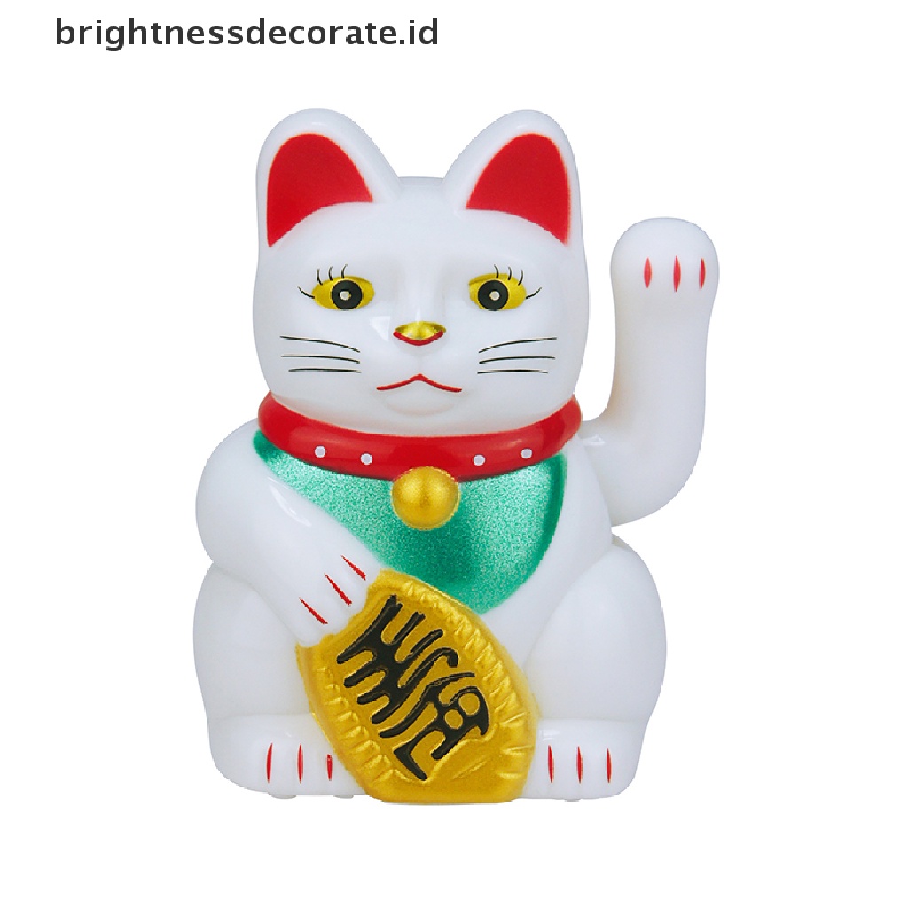 [Birth] 1pc Hiasan Kucing Keberuntungan Mini Solar Otomatis Melambai Dekorasi Mobil Lucky Cat [ID]