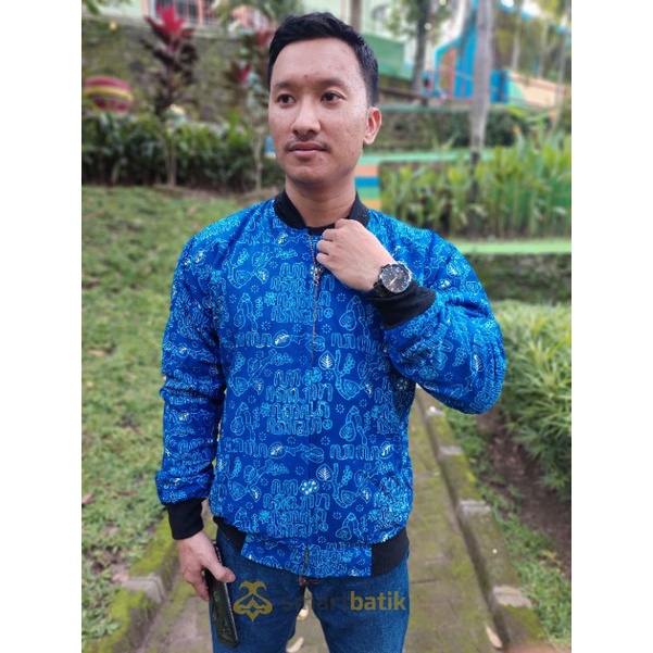 Jaket Batik Handmade Motif Aksara Jawa