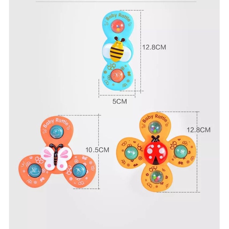 Mainan Spinner Bayi Fidget Karakter Rattle Teether