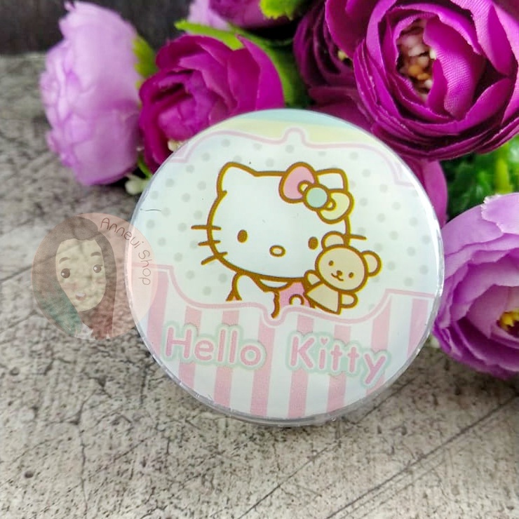 [Free Puff] Wadah Tempat Bedak Tabur Mini Travel Size Lucu Imut Kawaii Neko Kiyowo Korea Korean Kpop Style Termasuk Gratis Spons Sponge Bedak