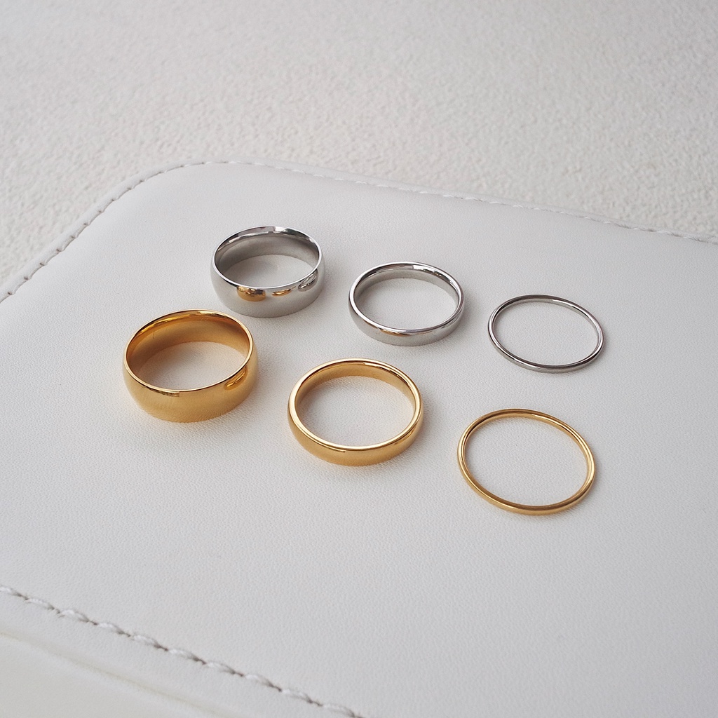 (CINCIN ANTI KARAT) CLASSIC BAND RING - STAINLESS STEEL (HARGA 1 BIJI)