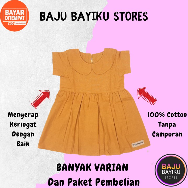Dress Bayi Perempuan 0 6 Bulan Baju Anak Cewek Newborn Dres New Born Lucu Murah Setelan Polos Termur