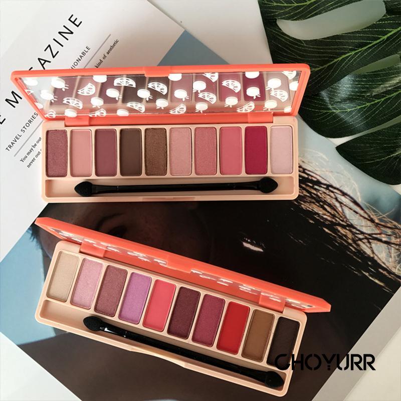 【COD】Eyeshadow Palette Pumpkin Earth Tone / Eyeshadow 10 Warna / Eyeshadow-Highlighter-Blushier / Eyeshadow Pearlescent Matte Tahan Lama-CH