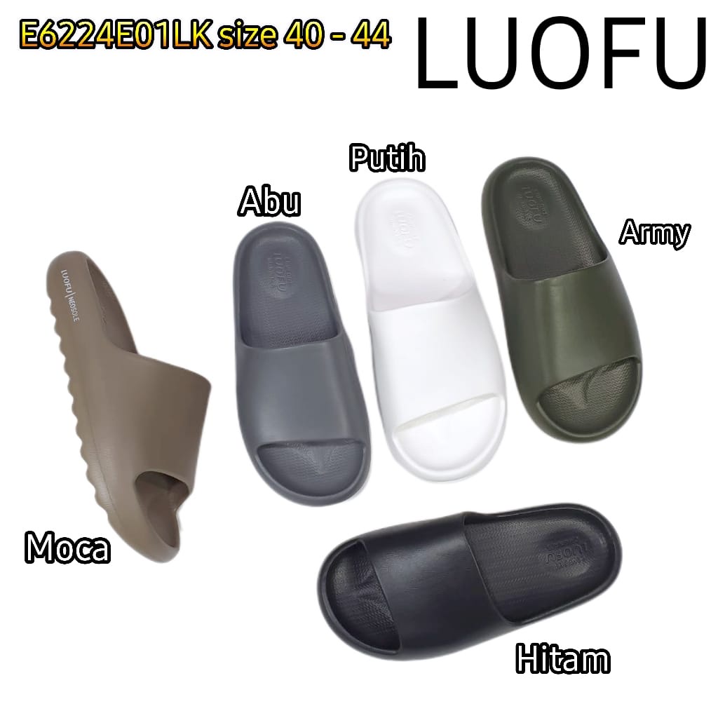 LUOFU ORIGINAL jelly sandal karet empuk murah pria sendal cowok selop import E6224E01LK