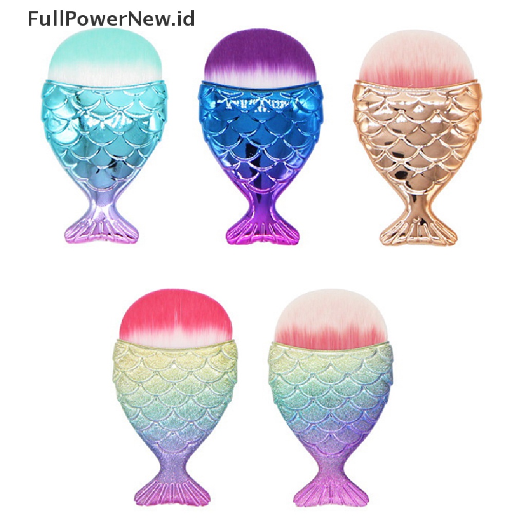 Power Sikat Foundation Bentuk Ekor Ikan Alat Sikat Pembersih Kuku Menghapus Sikat Debu ID