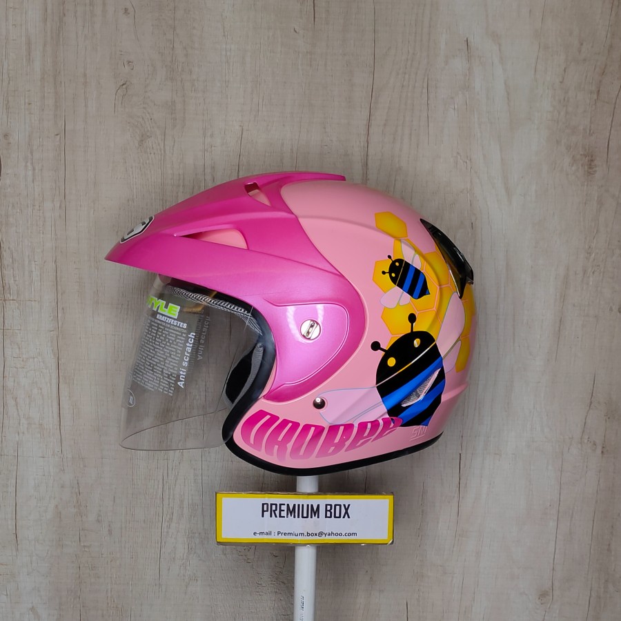HELM BMC 3G #2 PINK YELLOW / HALF FACE / HELM TOPI / DEWASA