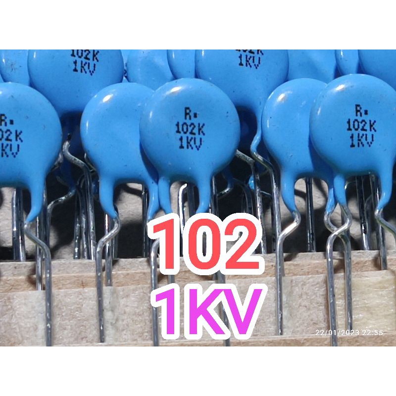 Jual milar mylar kapasitor keramik ceramic capasitor 102 1kv 1nf 1000pf ...