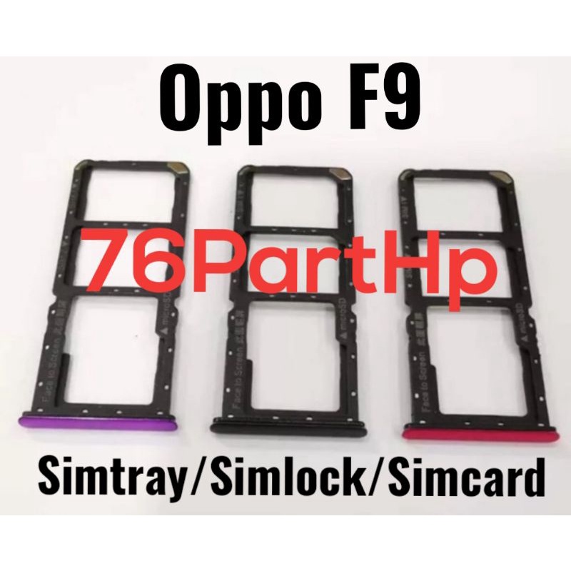 Ori Simtray Oppo F9 Tempat simcard Simlock slot card tray