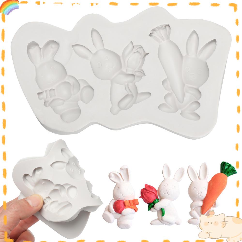 Solighter Cetakan Fondant Kelinci Clay Gypsum Baking Utensil Bakeware Silikon Alat Kue