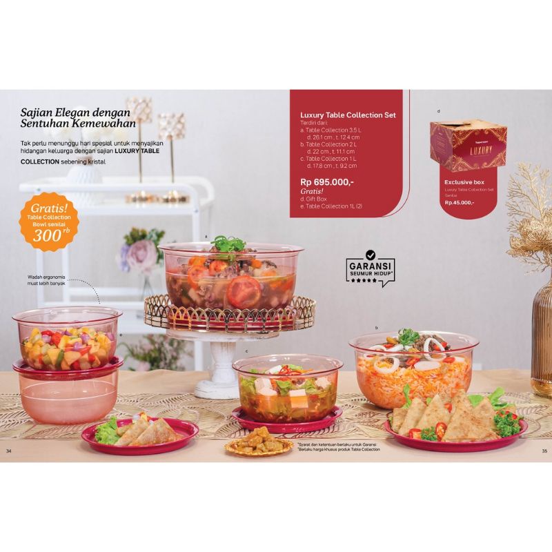 Luxury Table Collection Set Tupperware