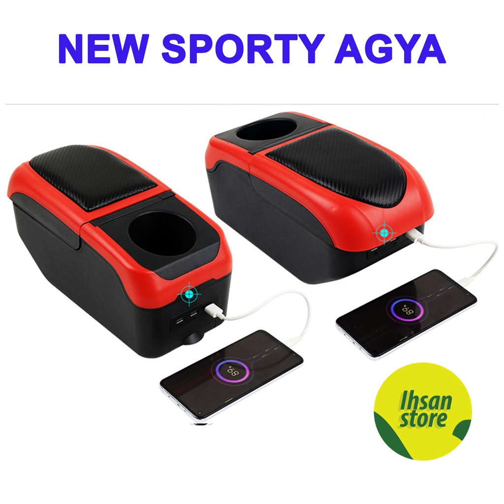 Sandaran Tangan Toyota Arm Rest Agya, Console Box Agya DIY New Sporty Carbon