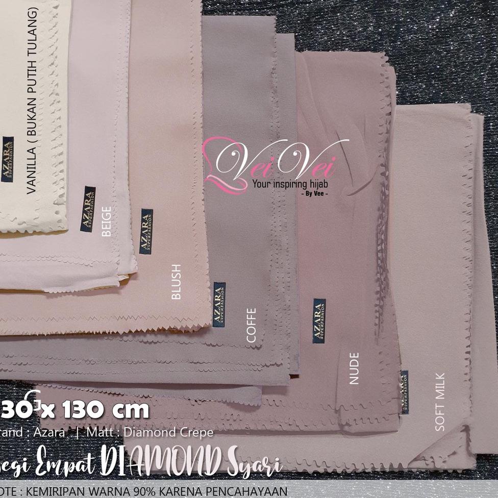 VIRAL X902 [ 130 x 130 cm] DIAMOND CREPE LASER - JILBAB SEGI EMPAT SYARI JUMBO AZARA ㅊ