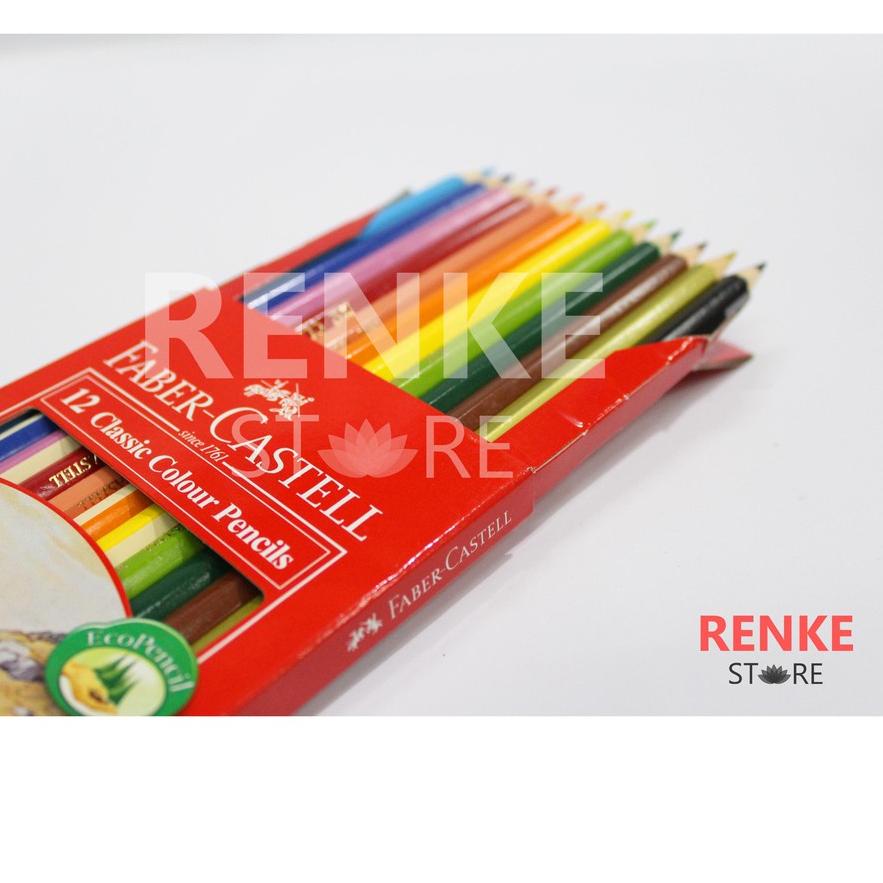

국 Pensil Warna Faber Castell 12 Panjang - Classic Colour Pencils Trendy