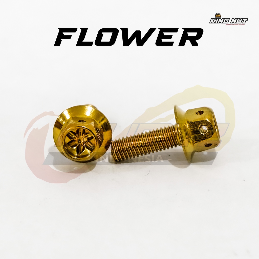 Baut Probolt M 5 x 15 Drat 8 x 15 Flower Stainless Steel King Nut Thailand Universal Yamaha Honda