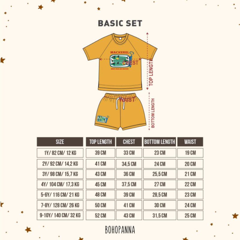 Bohopanna Basic Set Overtee Set 1th s/d 4th - Setelan Anak Boho Baby