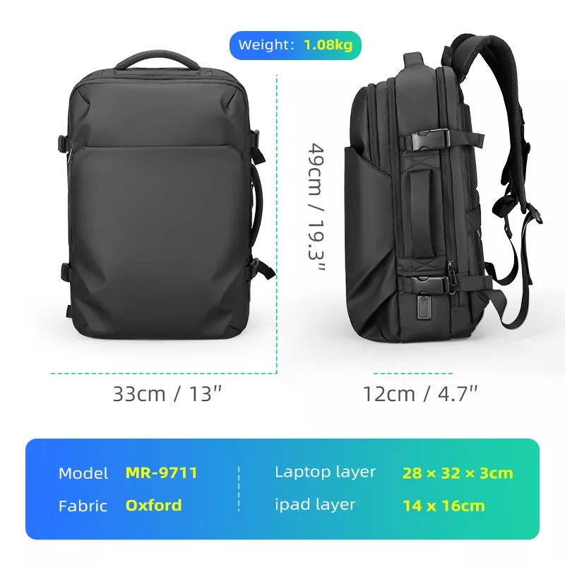 Mark Ryden MR9711 Tas Ransel Backpack Laptop Waterproof 17 Inch USB