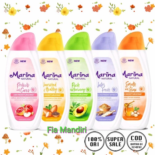 Marina Hand body Natural Antibacterial_Handbody Marina (Hand Body_Body lotion)