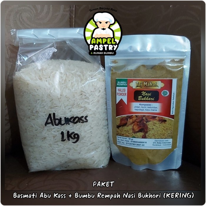 

] PAKET. Basmati Abu Kass + Bumbu Rempah Nasi Bukhori (KERING)