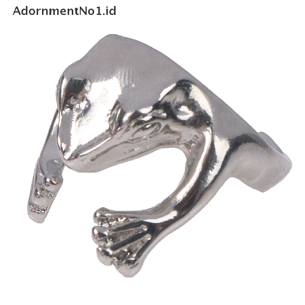 [AdornmentNo1] Vintage Kodok Cincin Wanita Perak Retro Kepribadian Adjustable Punk Jewelr Ring [ID]