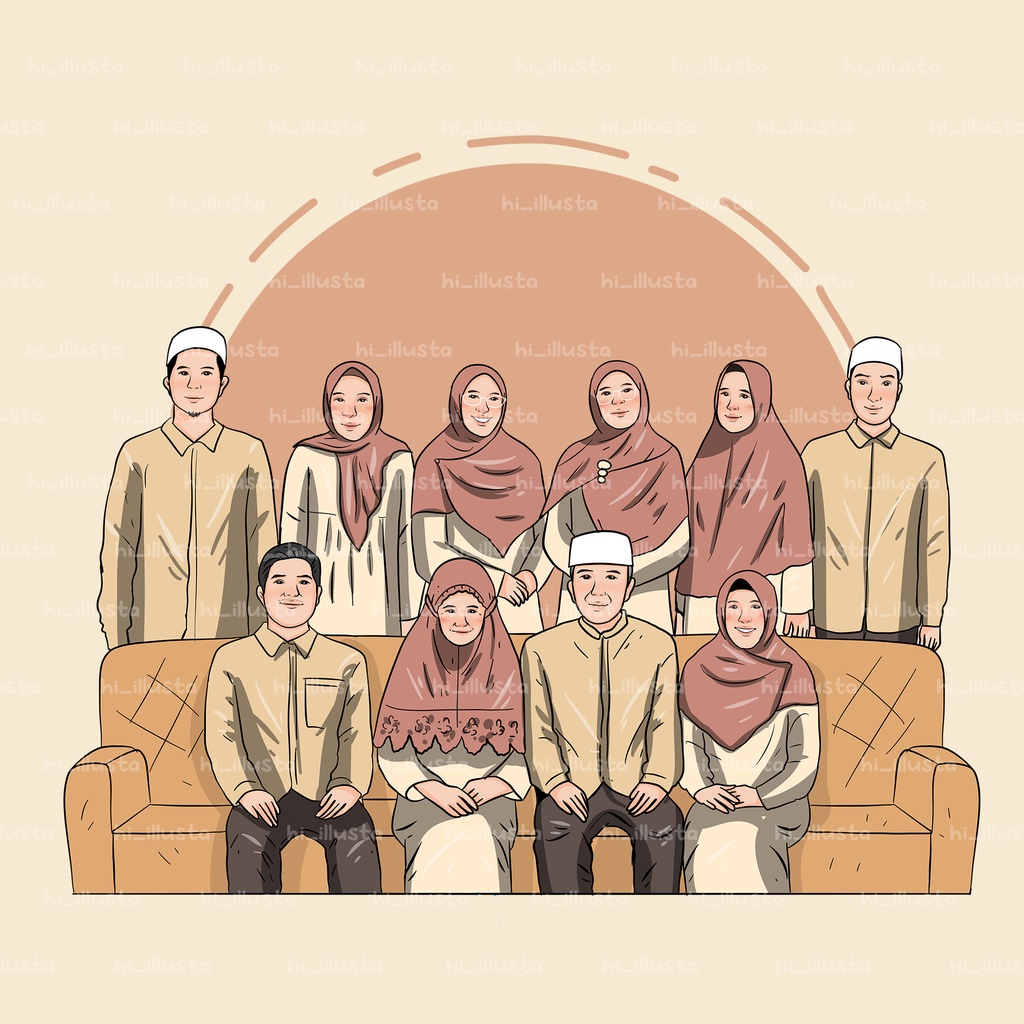 Jasa ilustrasi keluarga softfile digital