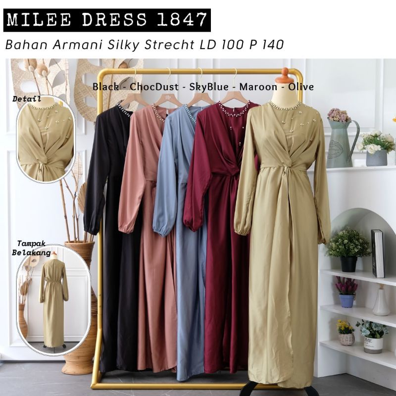 Baju lebaran 2023 maxi dress gamis muslim pesta kondangan party plain wedding party dress polos arma