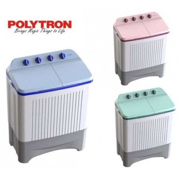 FREE ONGKIR* POLYTRON MESIN CUCI TWIN TUB 2 TABUNG PWM 7363 (7 KG)