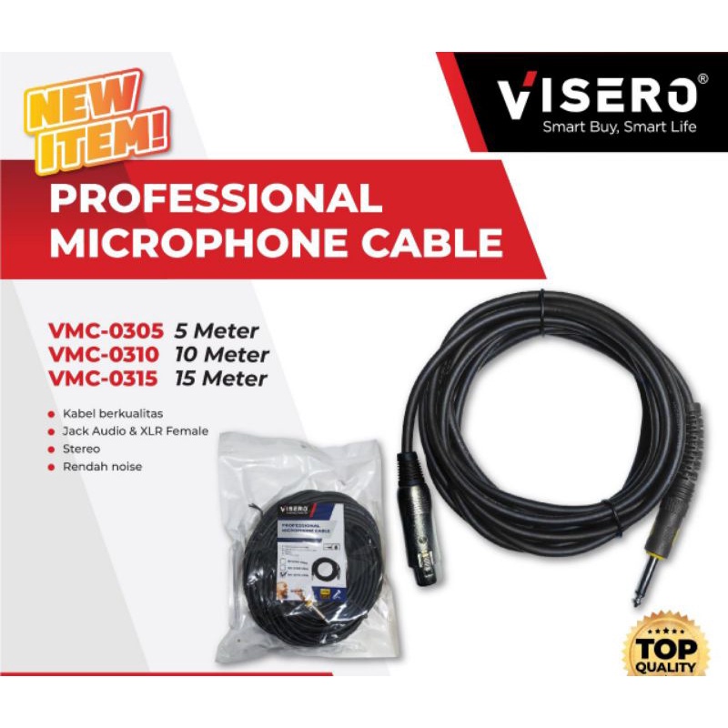 kabel mic OSMOND FUJIKAYA LAVELA VISERO 5 10 15 meter microphone cable plus connector jek
