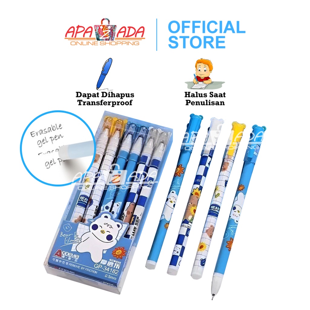 

Apazada Gel Pen / Pulpen Gel Hapus Tinta Hitam 12 Pcs / Erasable Pen / Pen Bisa Hapus / Pen Hapus Lucu Fancy Murah