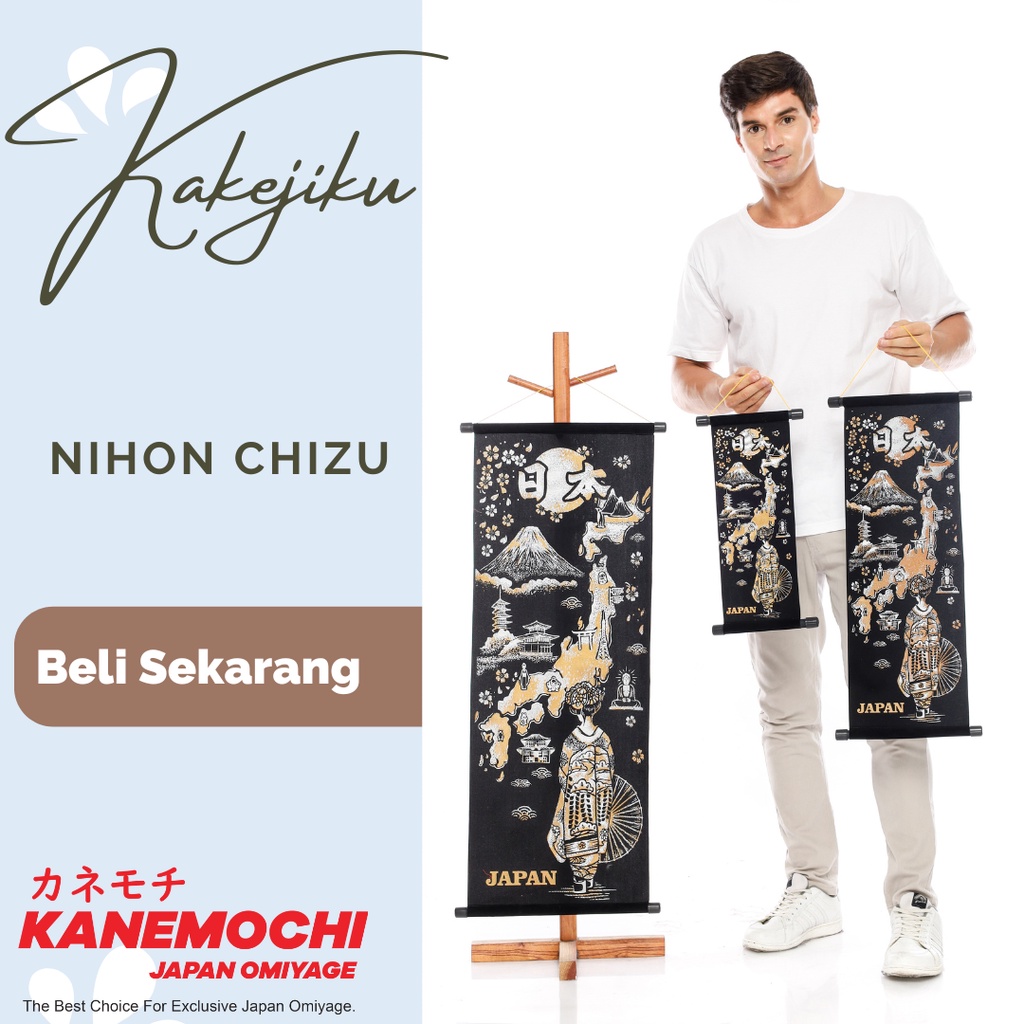 Jual Kanemochi Kakejiku Gold Geisha Nihon Chizu Hiasan Dinding Jepang Hanging Scroll