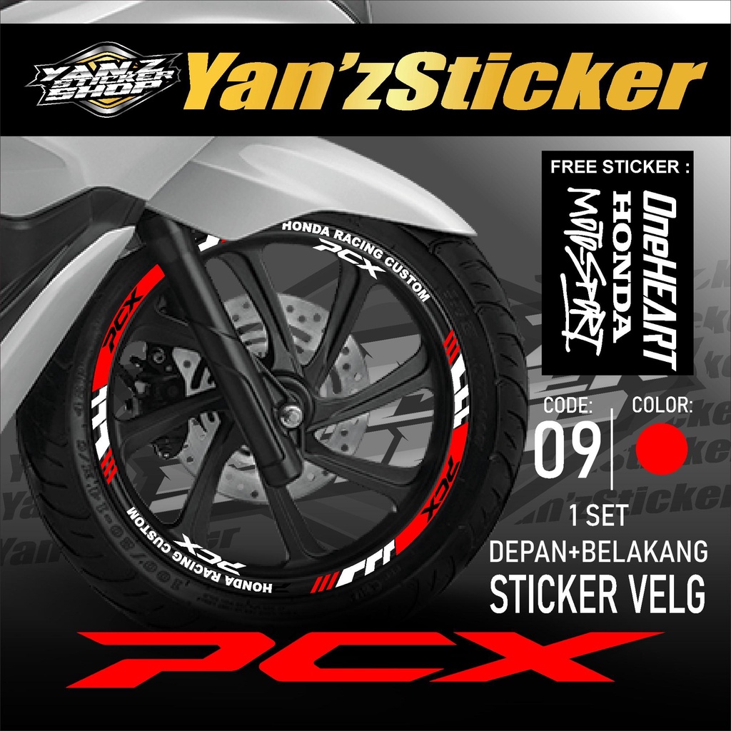 Aksesoris Motor Stiker Cutting Sticker List Velg Honda PCX 160 PCX 150 Lis Pelek Velk Variasi Set De